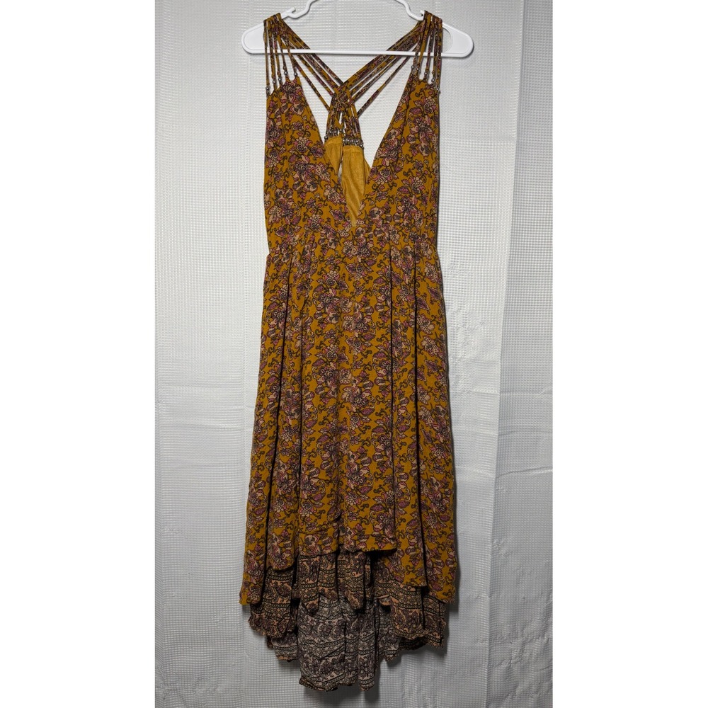 American Rag Mustard Yellow Floral High-Low Dress
